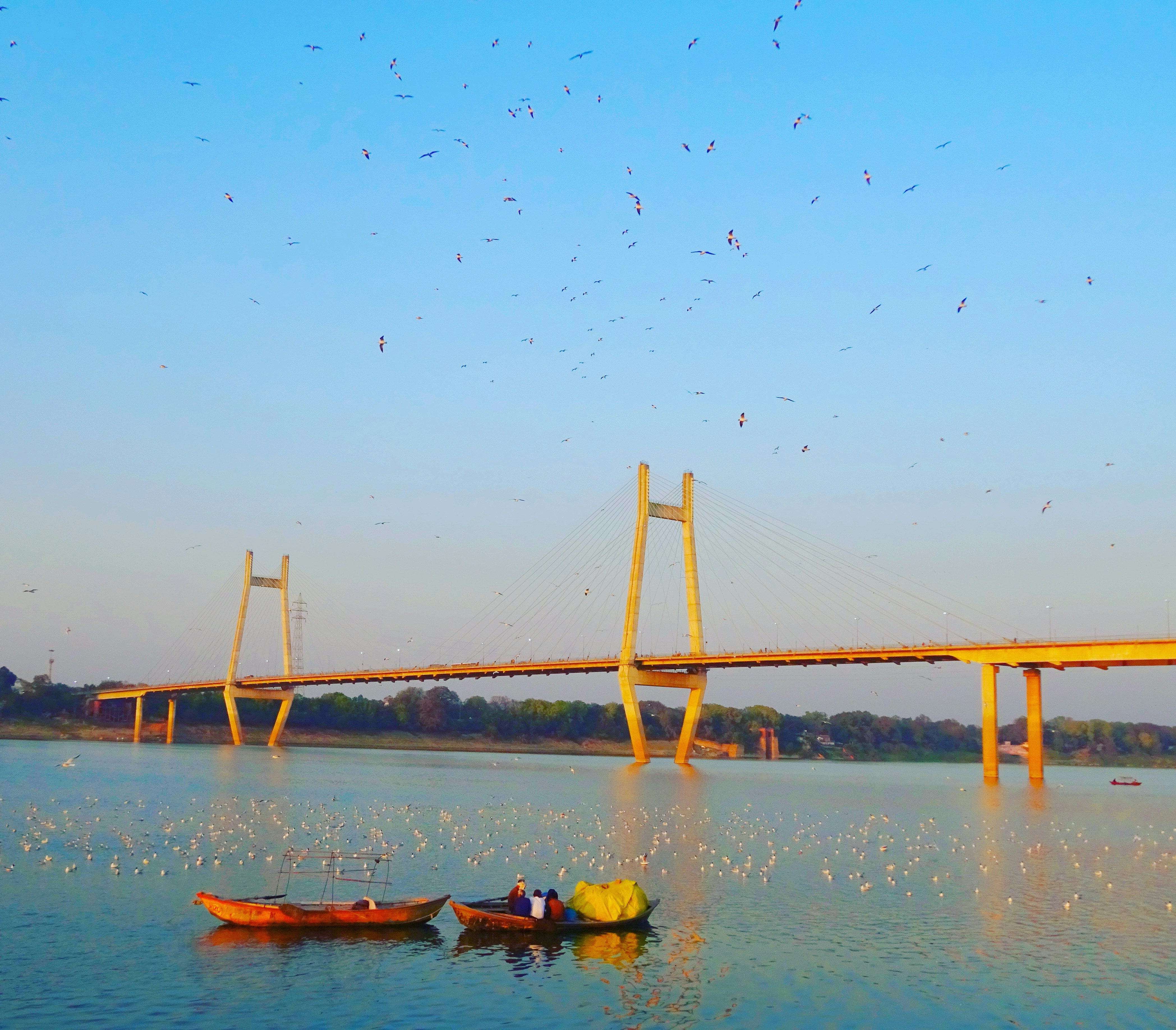 Triveni Sangam at sunset